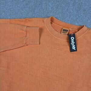 NWT Only NY Mens Small Premium Basics Crewneck Sweatshirt Orange